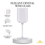 Elegant Crystal Straight Edge Design - Set of 4 Wine Glasses (15oz) - POPvault