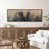 Elephant In Bloom Wall Art - Moody Canvas Art - POPvault