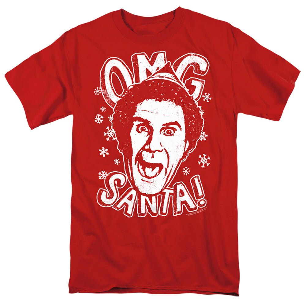 Elf Omg Santa Mens T Shirt Red Officially Licensed - POPvault