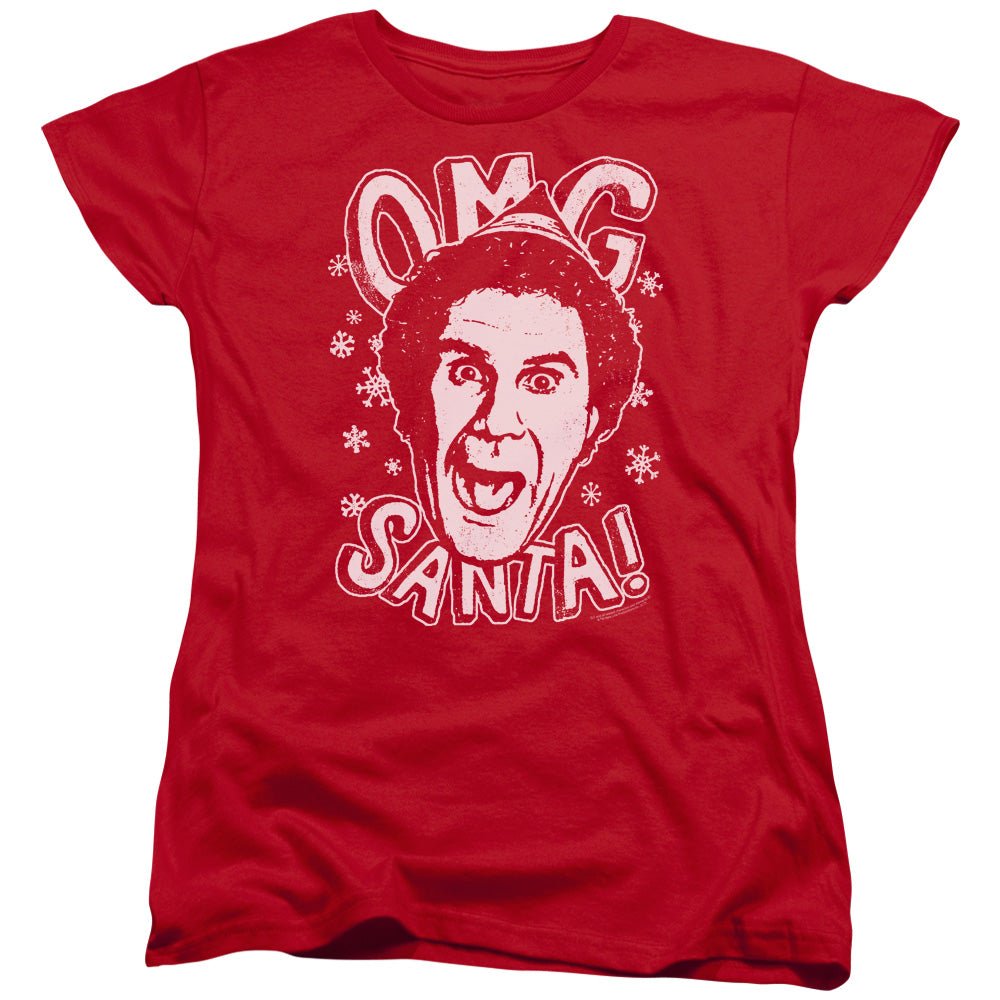 Elf OMG Santa Womens T Shirt Red Officially Licensed - POPvault