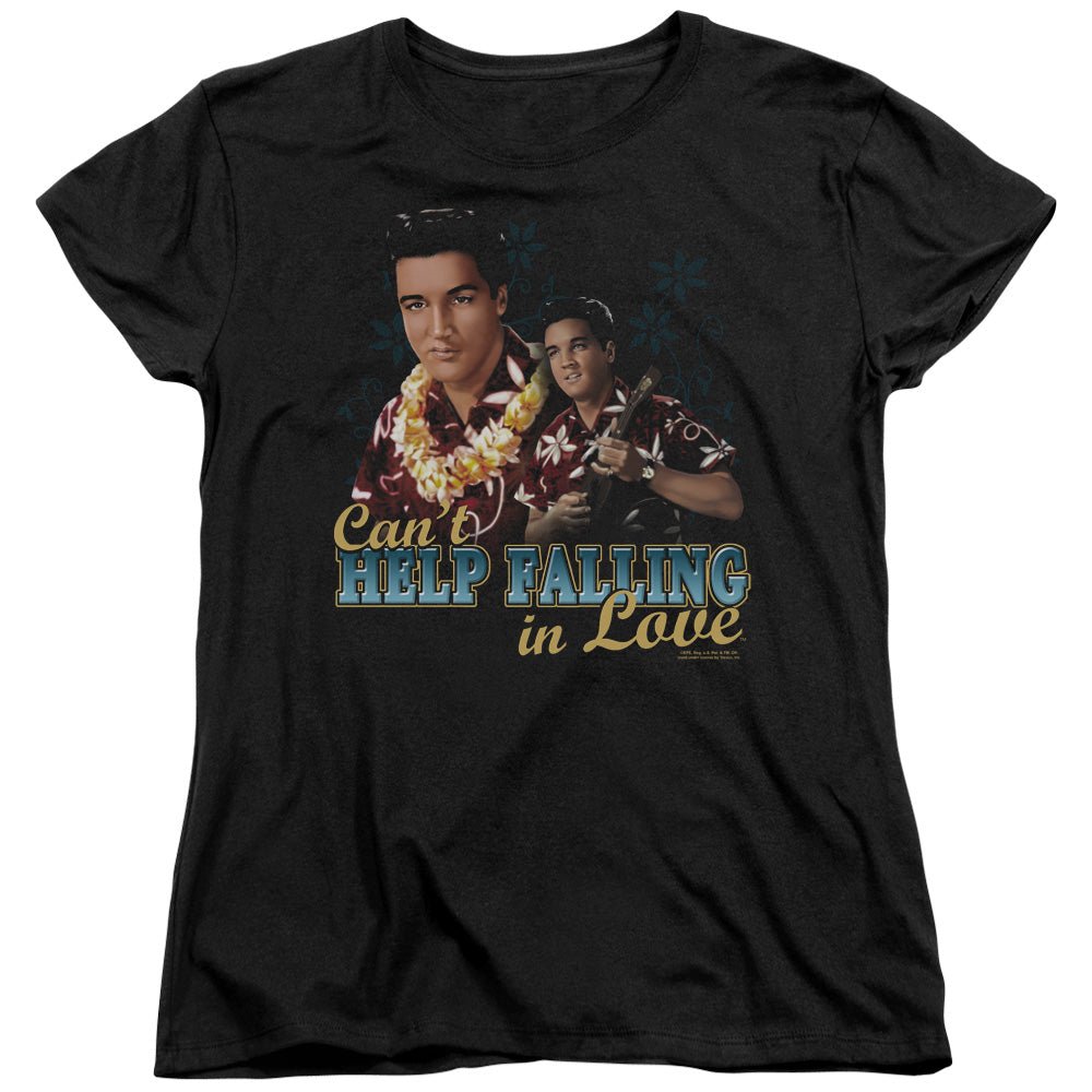 Elvis Presley Cant Help Falling Womens T Shirt Black Officially Licensed - POPvault