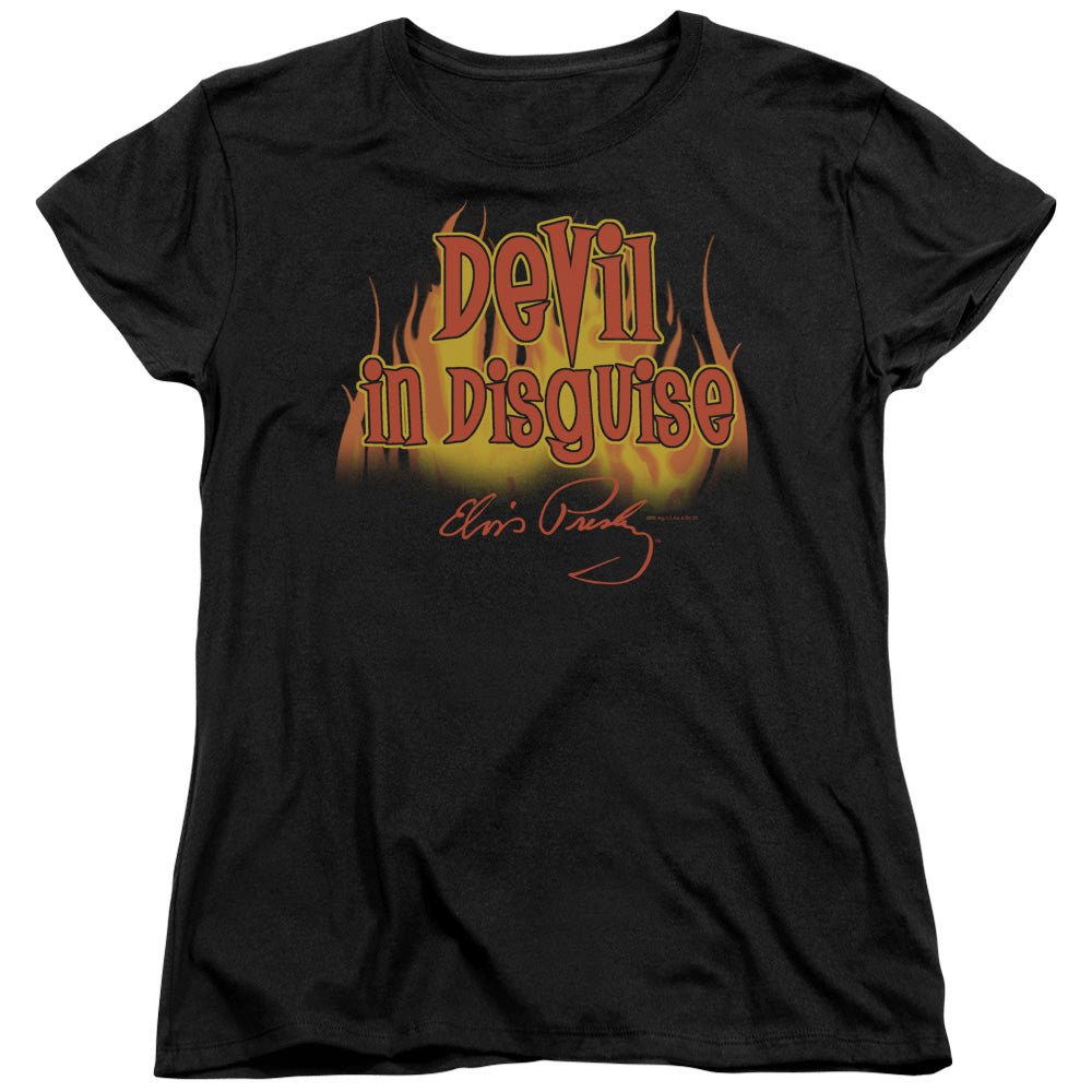 Elvis Presley Devil in Disguise Womens T Shirt Black Officially Licensed - POPvault