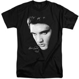 Elvis Presley Face Mens Tall T Shirt Black - POPvault