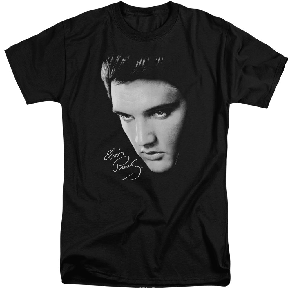 Elvis Presley Face Mens Tall T Shirt Black - POPvault