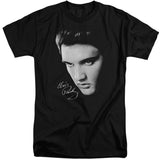 Elvis Presley Face Mens Tall T Shirt Black - POPvault
