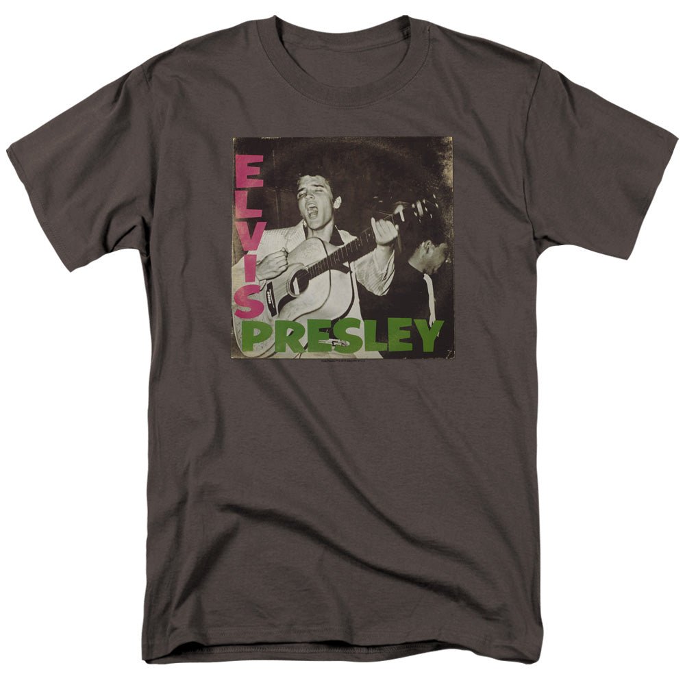 Elvis Presley First Lp Mens T Shirt Charcoal Officially Licensed - POPvault