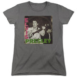 Elvis Presley First Lp Womens T Shirt Charcoal Officially Licensed - POPvault