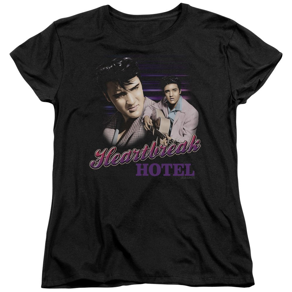 Elvis Presley Heartbreak Hotel Womens T Shirt Black Officially Licensed - POPvault
