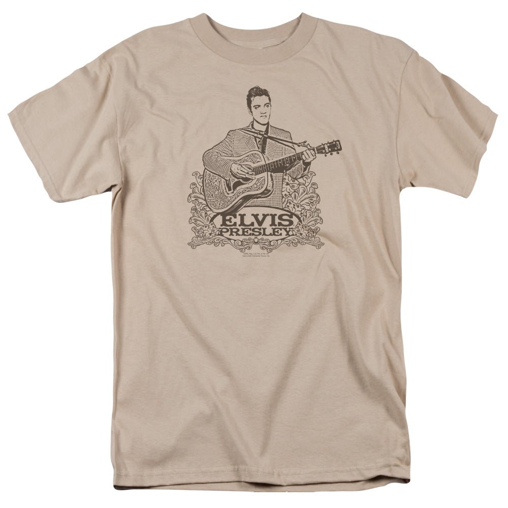Elvis Presley Laurels Mens T Shirt Sand Officially Licensed - POPvault