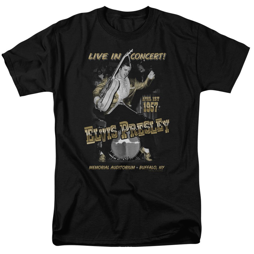 Elvis Presley Live In Buffalo Mens T Shirt Black Officially Licensed - POPvault