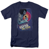 Elvis Presley on Tour Poster Mens T Shirt Navy Blue Officially Licensed - POPvault