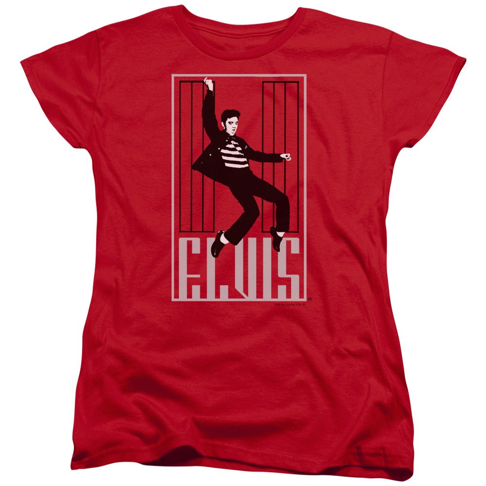 Elvis Presley One Jailhouse Womens T Shirt Red - POPvault