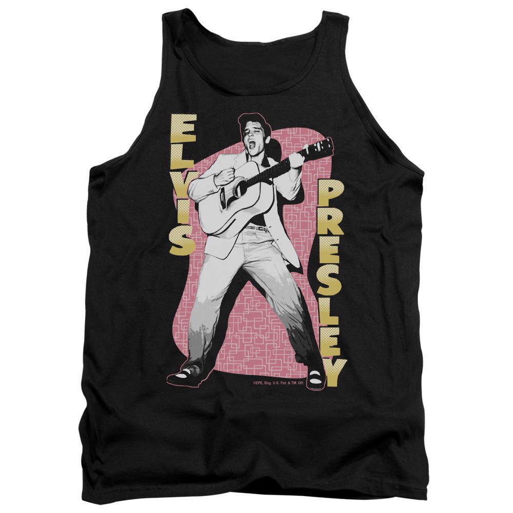 Elvis Presley Pink Rock Mens Tank Top Shirt Black Officially Licensed - POPvault