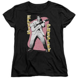 Elvis Presley Pink Rock Womens T Shirt Black Officially Licensed - POPvault