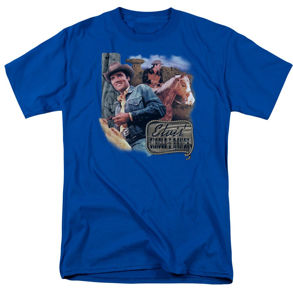 Elvis Presley Ranch Mens T Shirt Royal Blue - POPvault