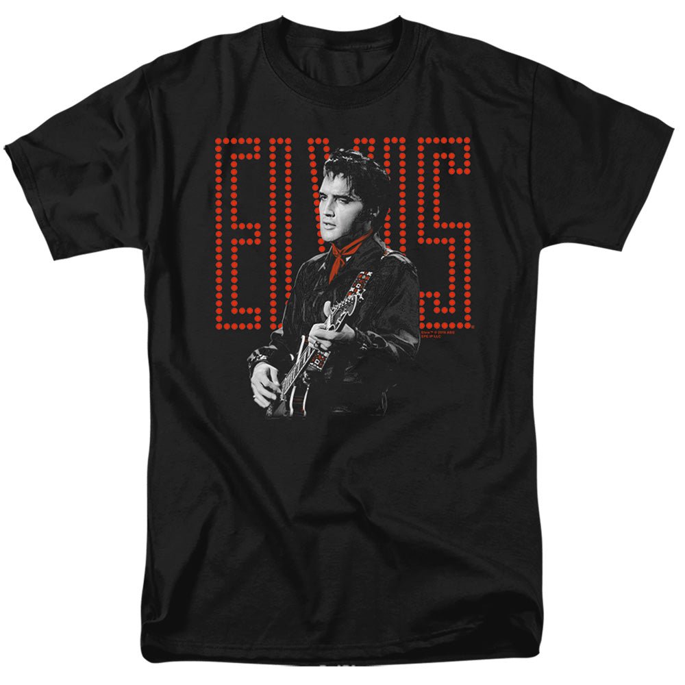 Elvis Presley Red Guitarman Mens T Shirt Black Officially Licensed - POPvault