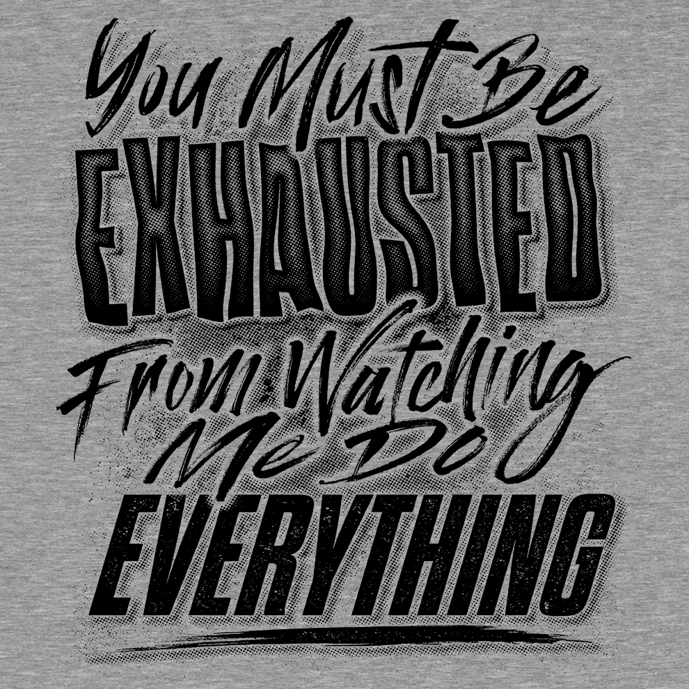 Exhausted - Safety Yellow T-Shirt - POPvault