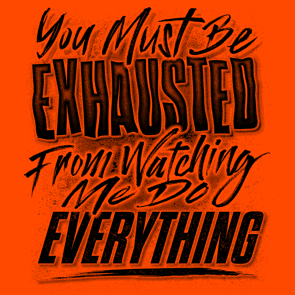 Exhausted - Safety Yellow T-Shirt - POPvault