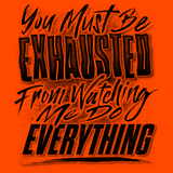Exhausted - Safety Yellow T-Shirt - POPvault