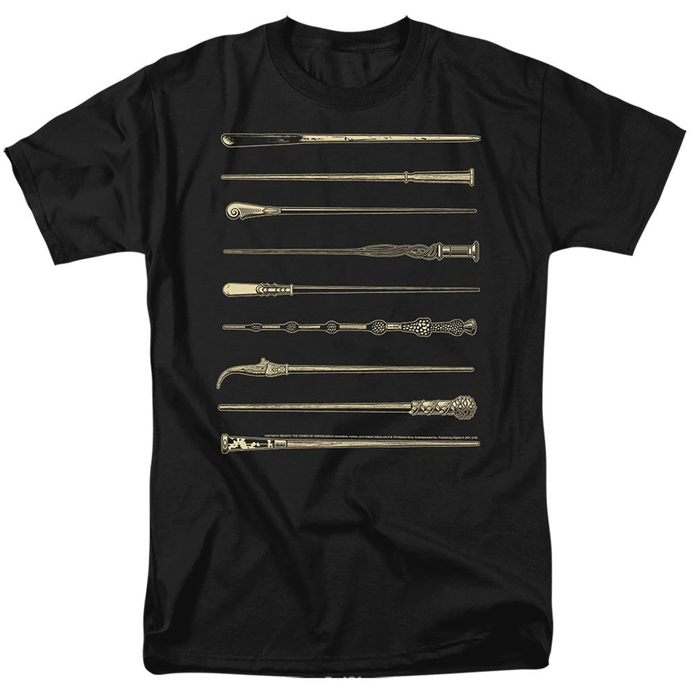 Fantastic Beasts 2 Wands Mens T Shirt Black Officially Licensed - POPvault