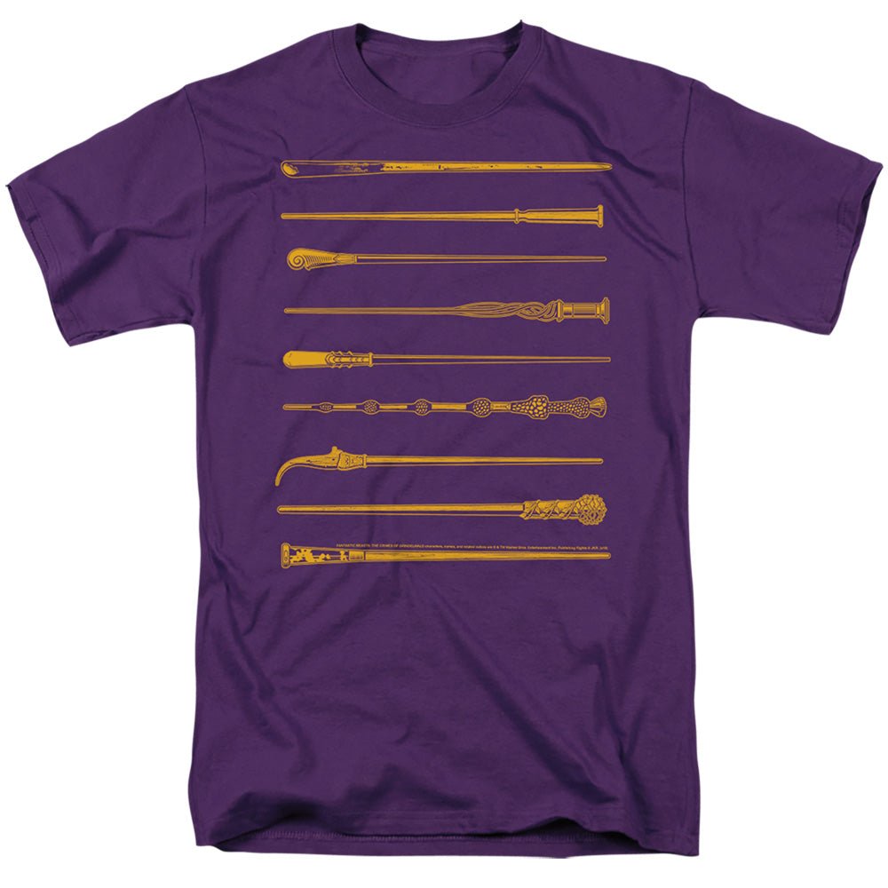 Fantastic Beasts 2 Wands Mens T Shirt Purple Officially Licensed - POPvault