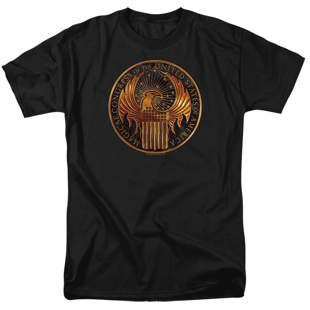 Fantastic Beasts Magical Congress Crest Mens T Shirt Black Officially Licensed - POPvault