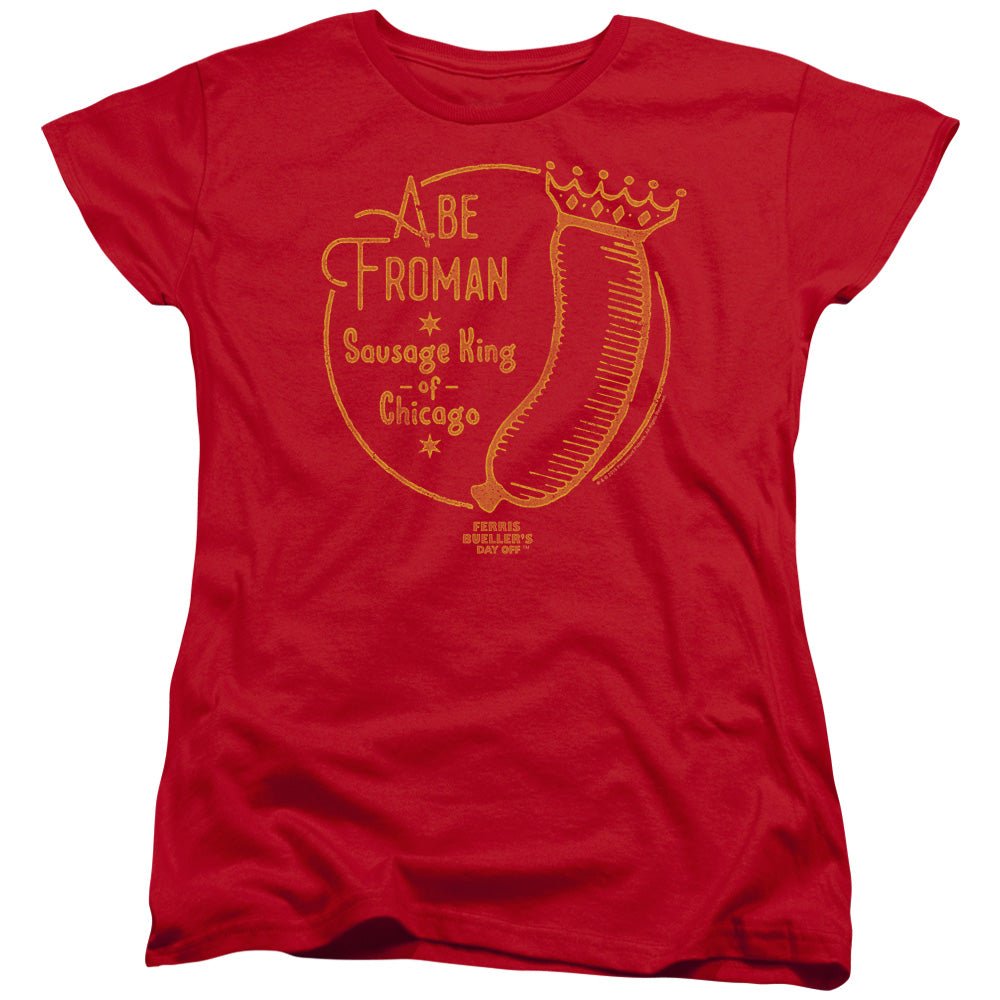 Ferris Buellers Day Off Abe Froman Womens T Shirt Red Officially Licensed - POPvault