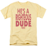 Ferris Buellers Day Off Righteous Dude Mens T Shirt Yellow Officially Licensed - POPvault