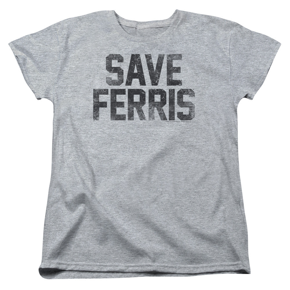 Ferris Buellers Day Off Save Ferris Womens T Shirt Athletic Heather Officially Licensed - POPvault
