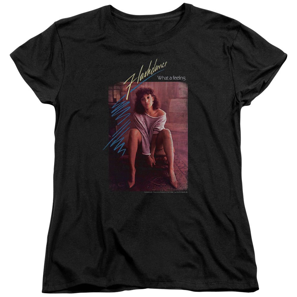 Flashdance Title Womens T Shirt Black Officially Licensed - POPvault