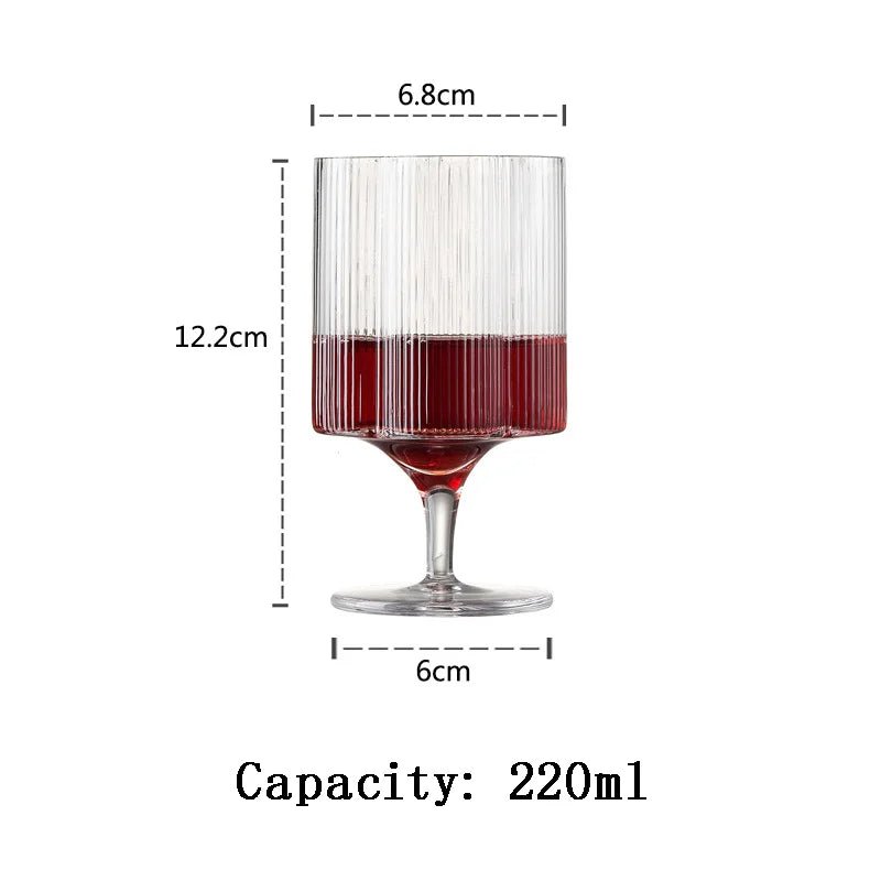 Flower Shaped Ribbed Drinking Glass - 2 Piece Set - POPvault