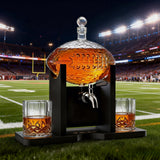 Football 1400 ml Decanter With 2 Whiskey Glasses & Chillers - POPvault