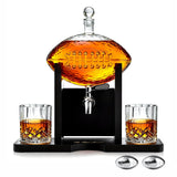 Football 1400 ml Decanter With 2 Whiskey Glasses & Chillers - POPvault