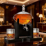 Football 1400 ml Decanter With 2 Whiskey Glasses & Chillers - POPvault