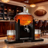 Football 1400 ml Decanter With 2 Whiskey Glasses & Chillers - POPvault