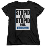Forrest Gump Stupid Is Womens T Shirt Black Officially Licensed - POPvault