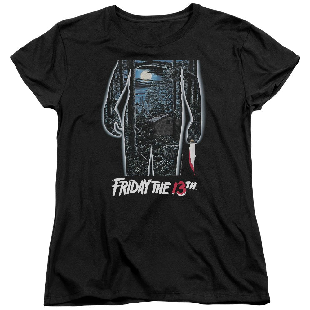 Friday The 13th 13th Poster Womens T Shirt Black Officially Licensed - POPvault