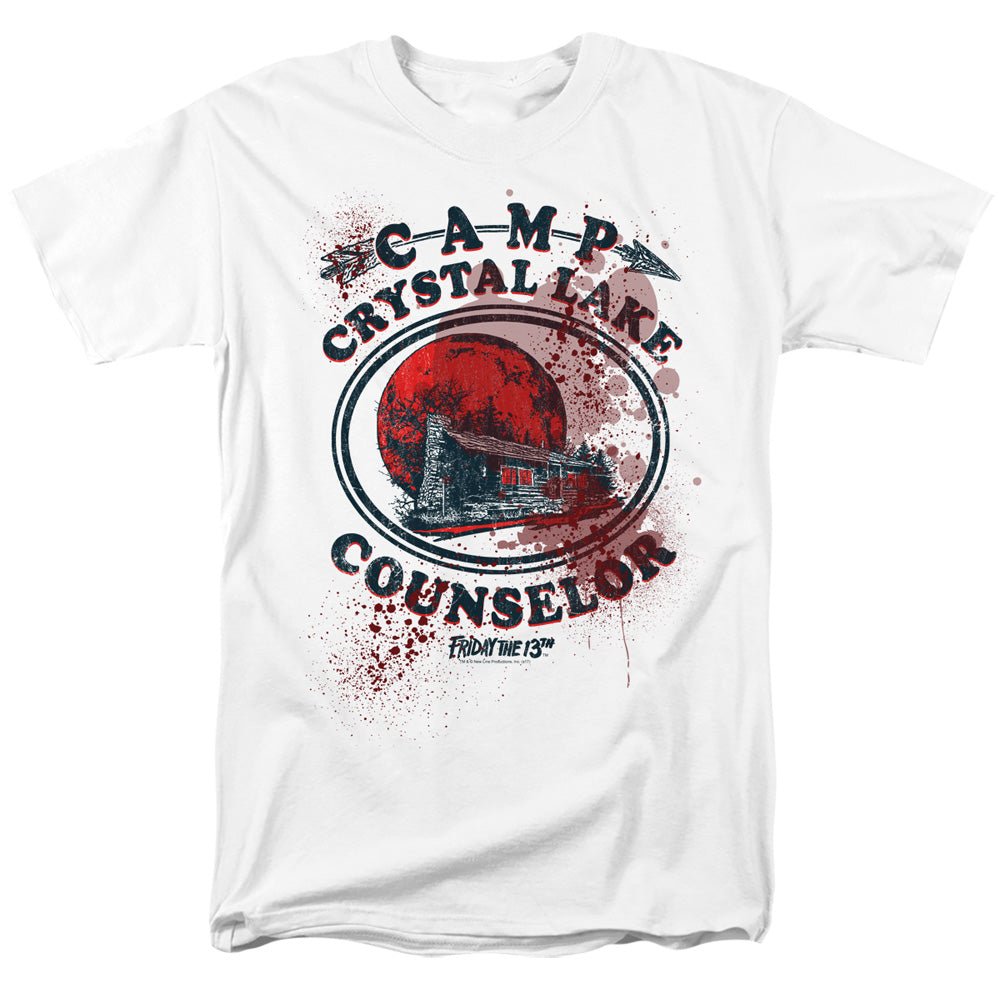 Friday The 13Th Camp Counselor Victim Mens T Shirt White Officially Licensed - POPvault