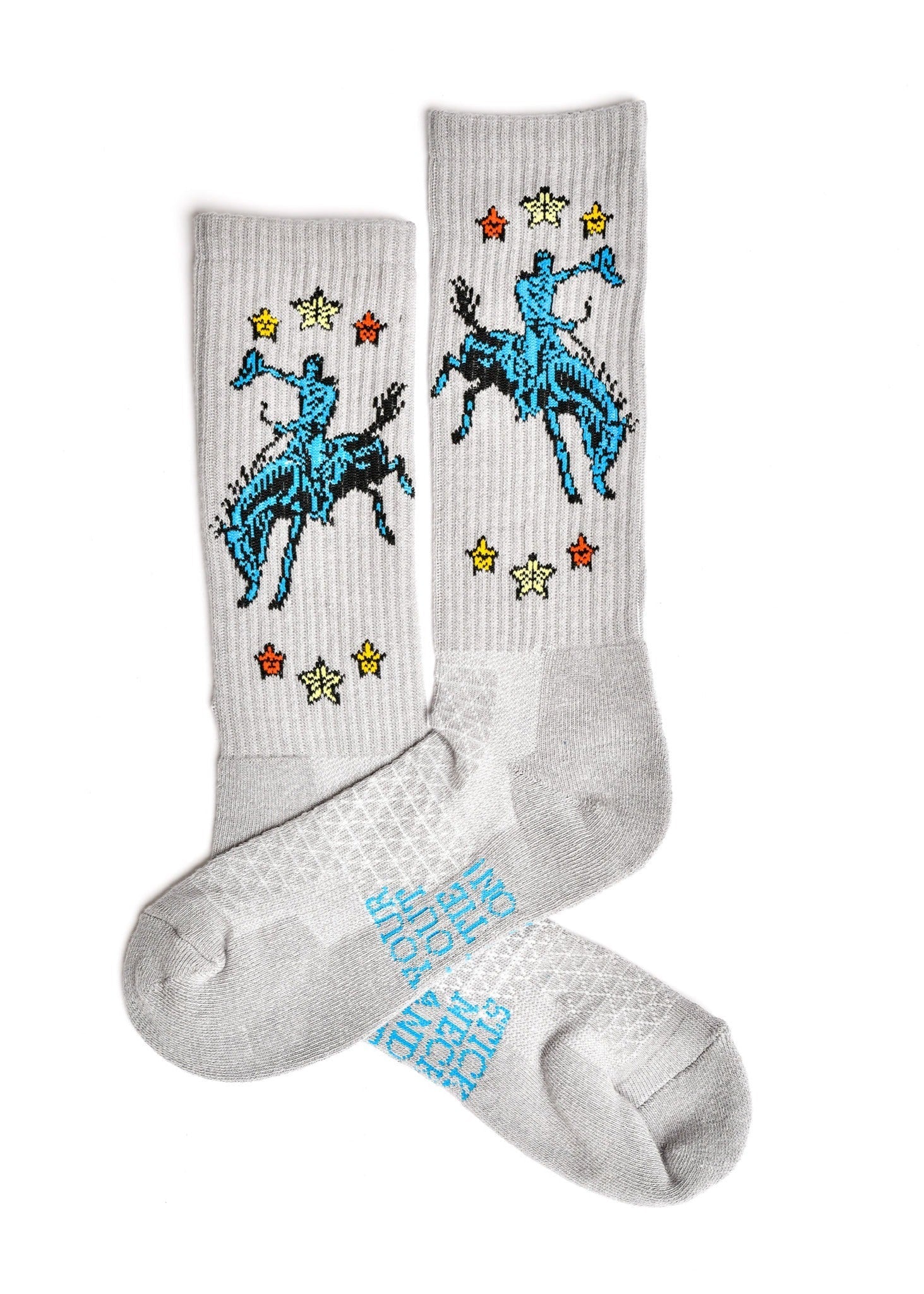 Fringe Star of the West Long Live Cowboys Blue Silk Scarf - POPvault - Buddify - fringe - fringe socks