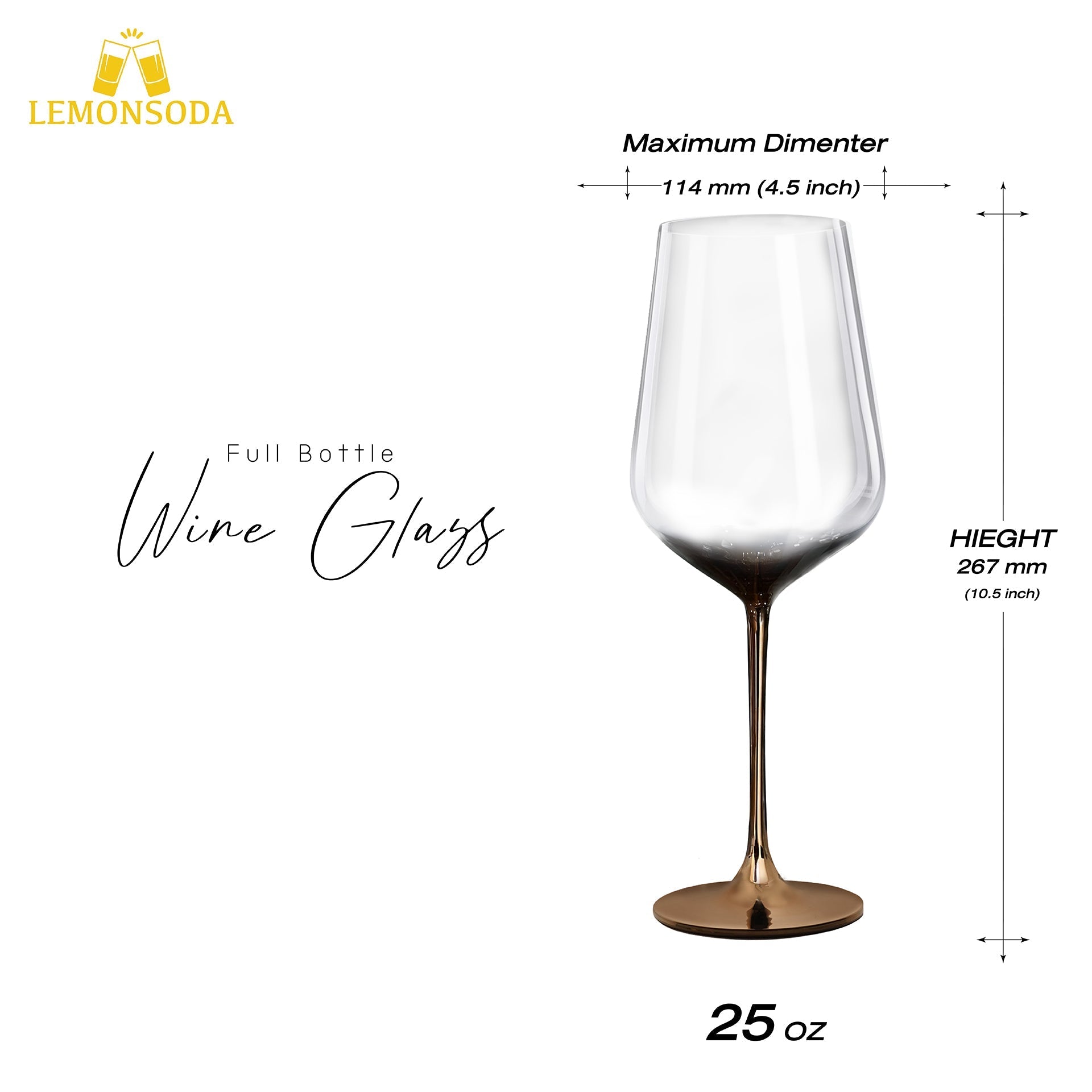 Full - Bottle Premium Artisan Copper Wine Glasses (750 mL / 25 fl. oz) - POPvault