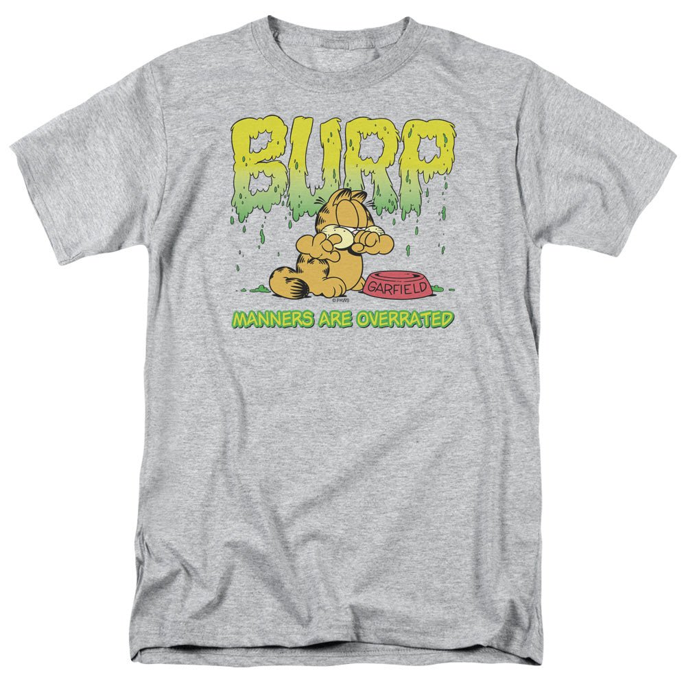 Garfield Manners Mens T Shirt Athletic Heather Officially Licensed - POPvault