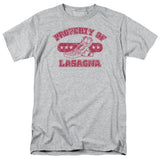 Garfield Property Of Lasagna Mens T Shirt Athletic Heather Officially Licensed - POPvault