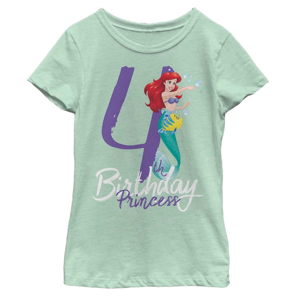 Girl's Disney Birthday Mermaid Four T-Shirt - POPvault