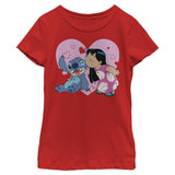 Girl's Disney Lilo And Valentines Kisses T-Shirt - POPvault