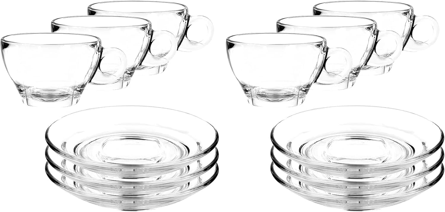 Glass Latte Cup and Saucer - 8.75oz - POPvault