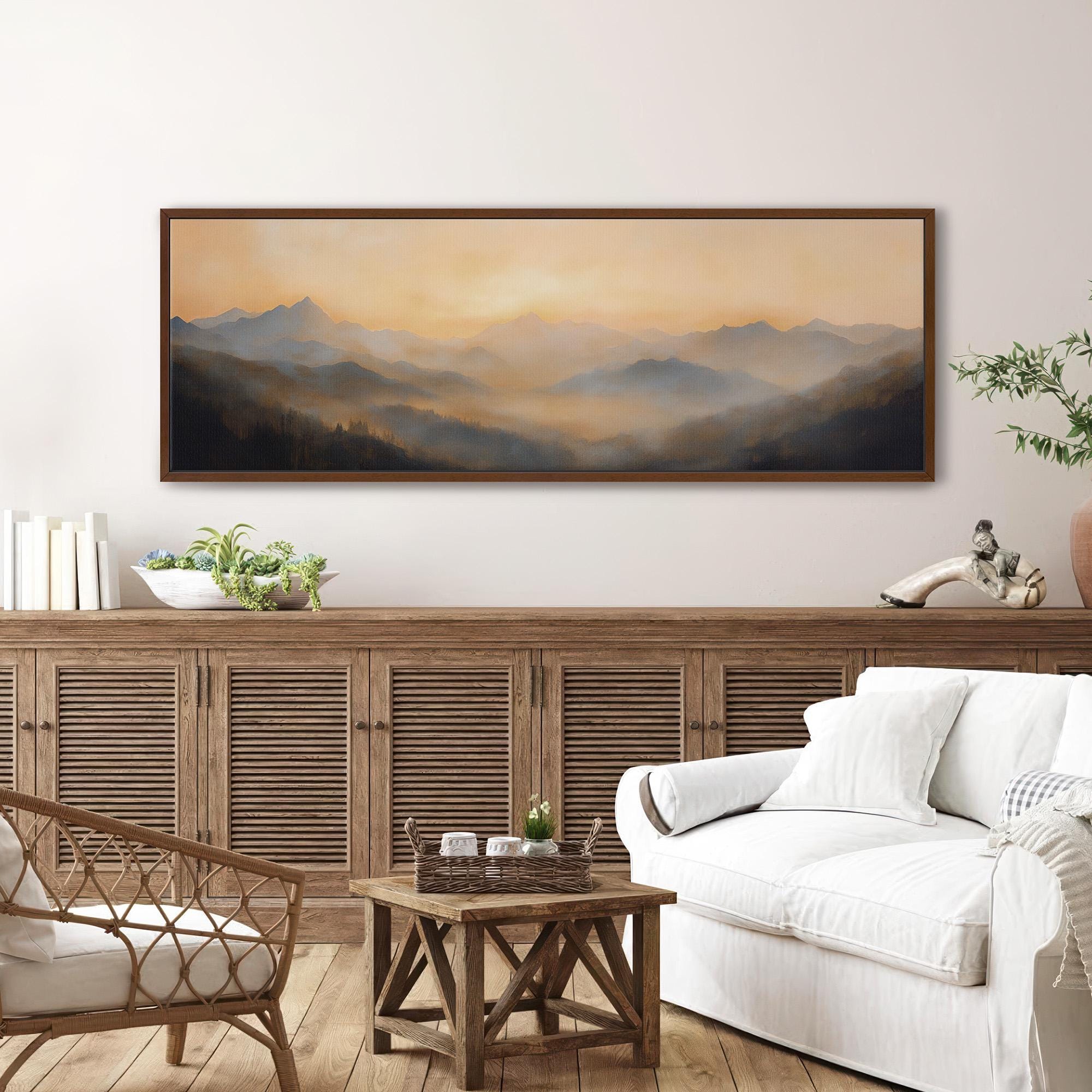 Golden Mountain Sunset Canvas Art - POPvault