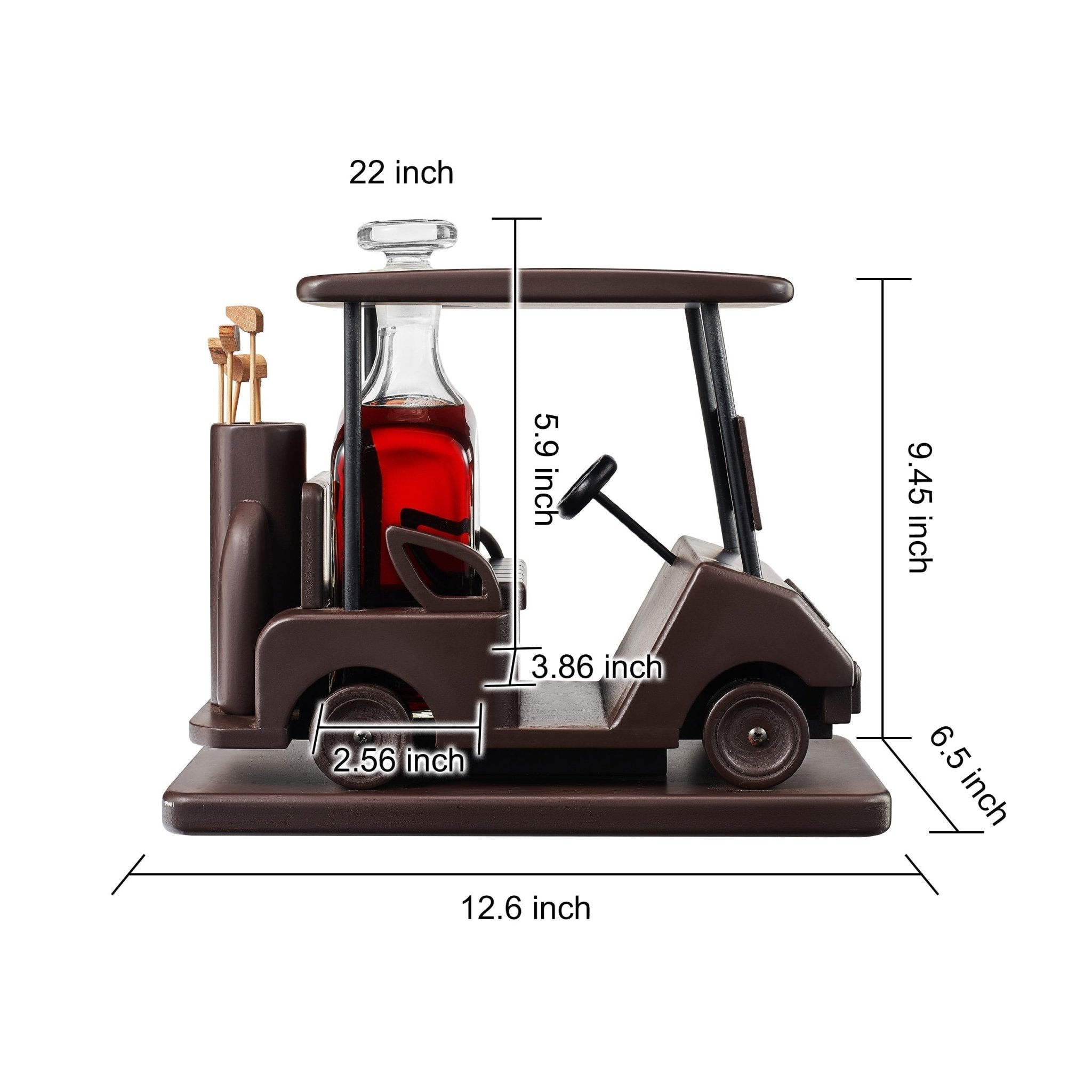 Golf Cart 600 ml Mahogany Whiskey Decanter - POPvault