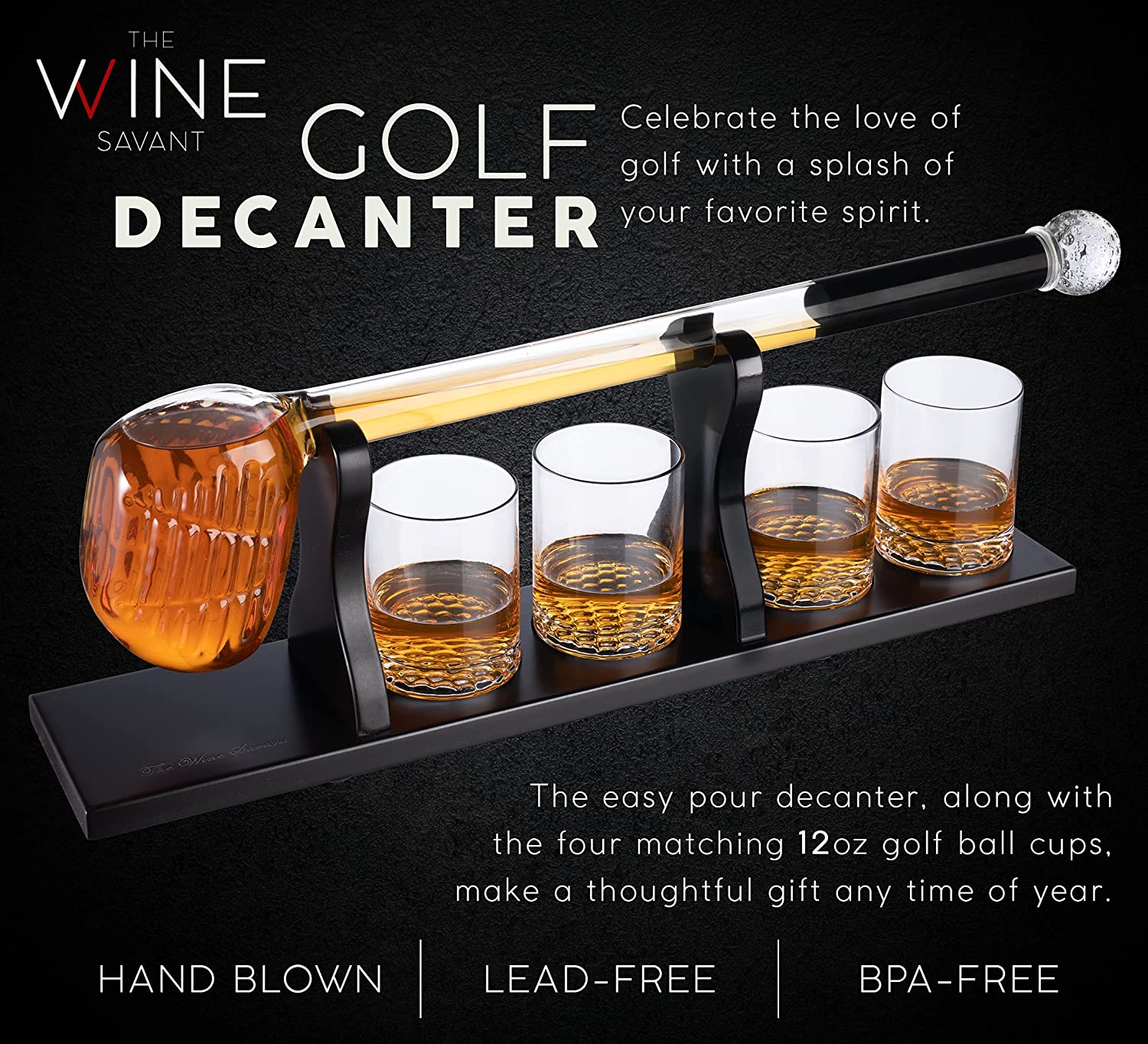 Golf Club Whiskey Decanter With 4 Glasses - POPvault