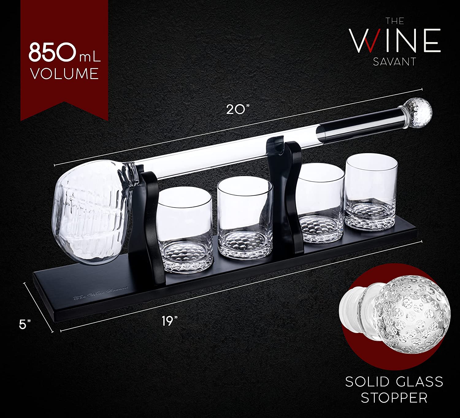 Golf Club Whiskey Decanter With 4 Glasses - POPvault