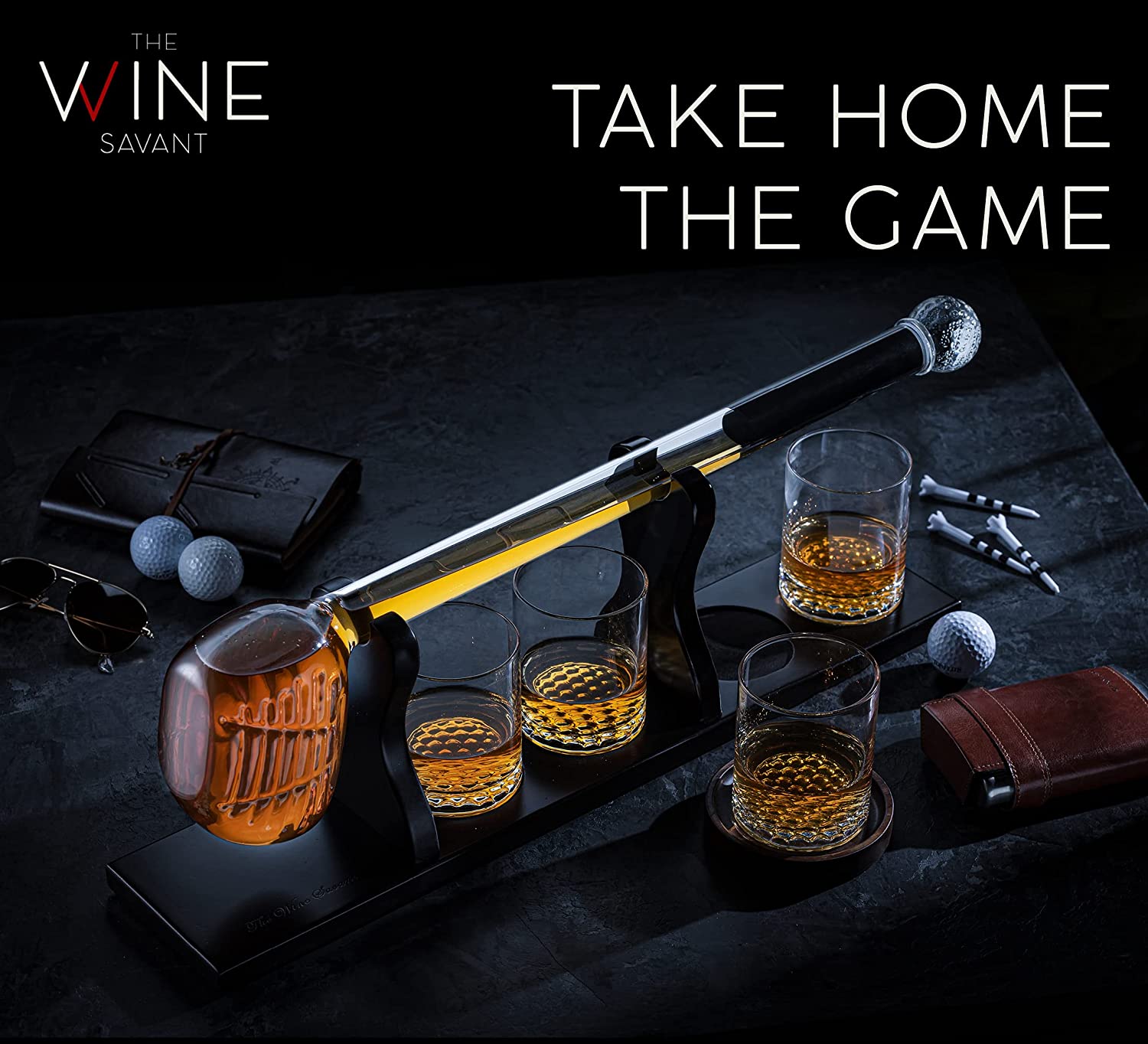 Golf Club Whiskey Decanter With 4 Glasses - POPvault